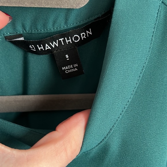 EUC - 41 Hawthorn Clearwater Mixed Material Surplice Blouse (S) - Picture 3 of 10